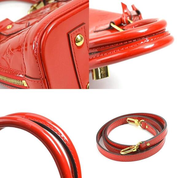 LOUIS VUITTON Red Monogram Leather Alma Shoulder Bag - Picture 4 of 5